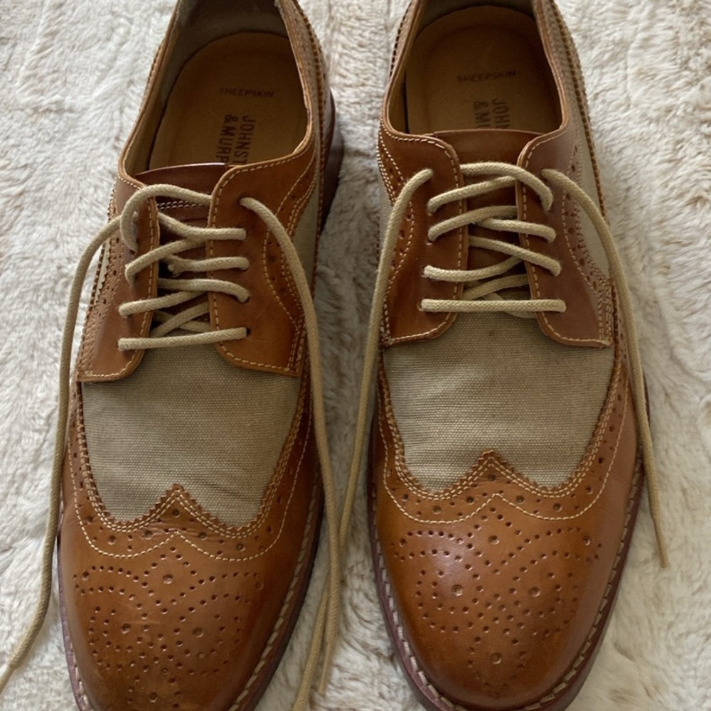 Johnston & Murphy Brown and Tan Oxford Shoes